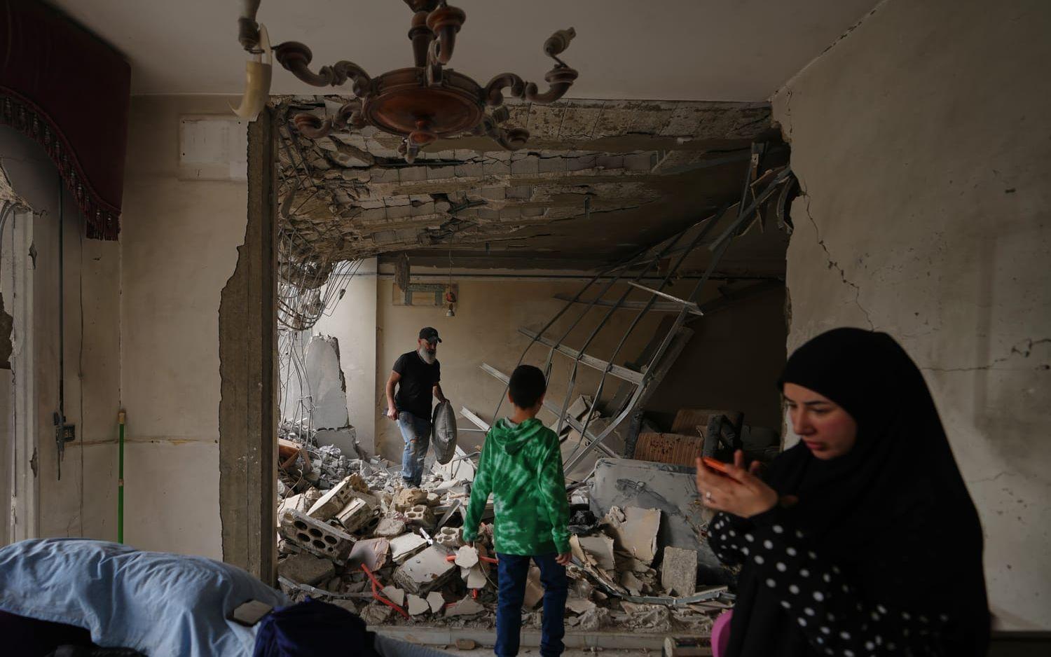 Förstörelse i södra Beirut i Libanon efter en israelisk attack i slutet av april.