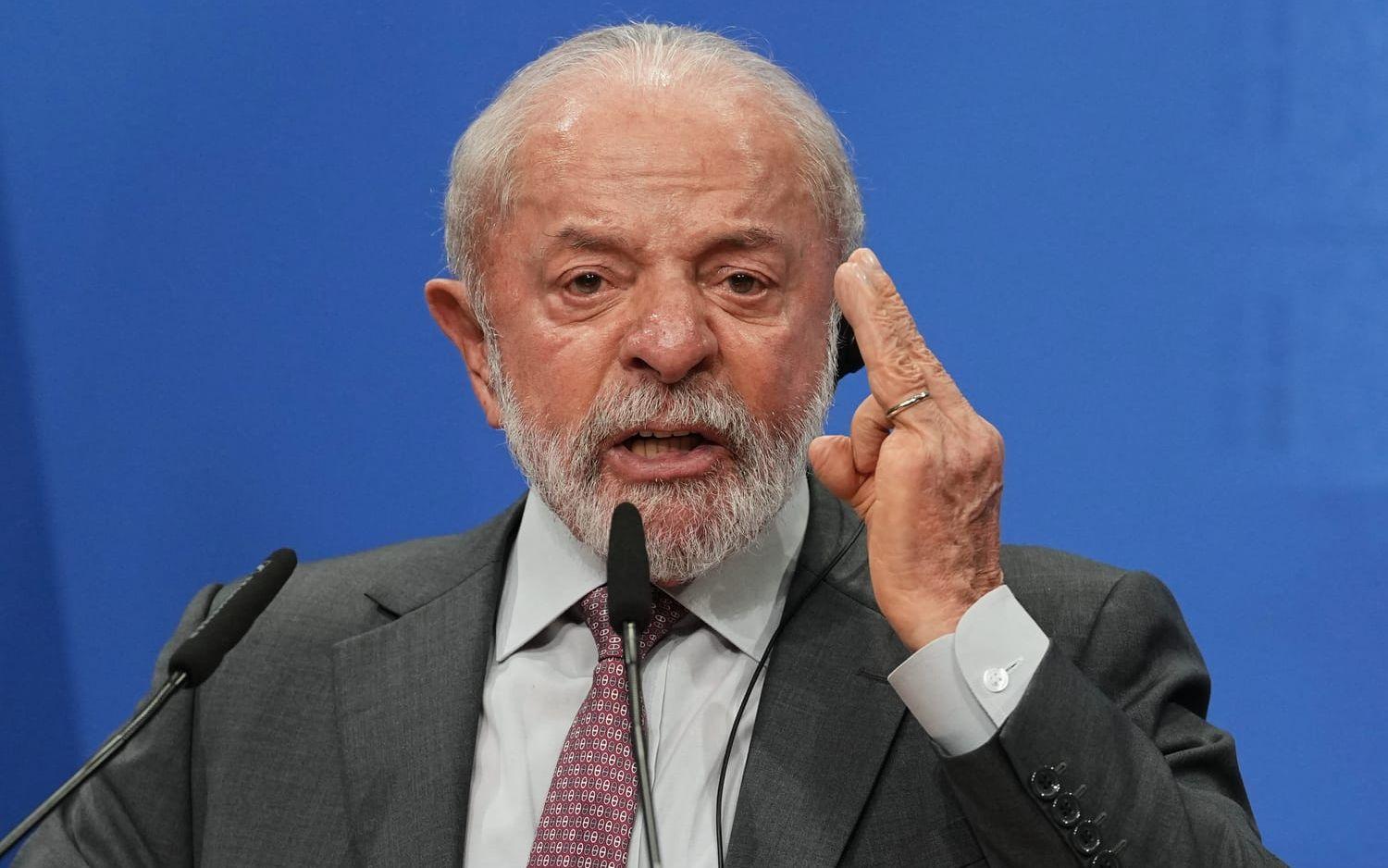 Brasiliens president Luiz Inácio Lula da Silva. Bild från i april.