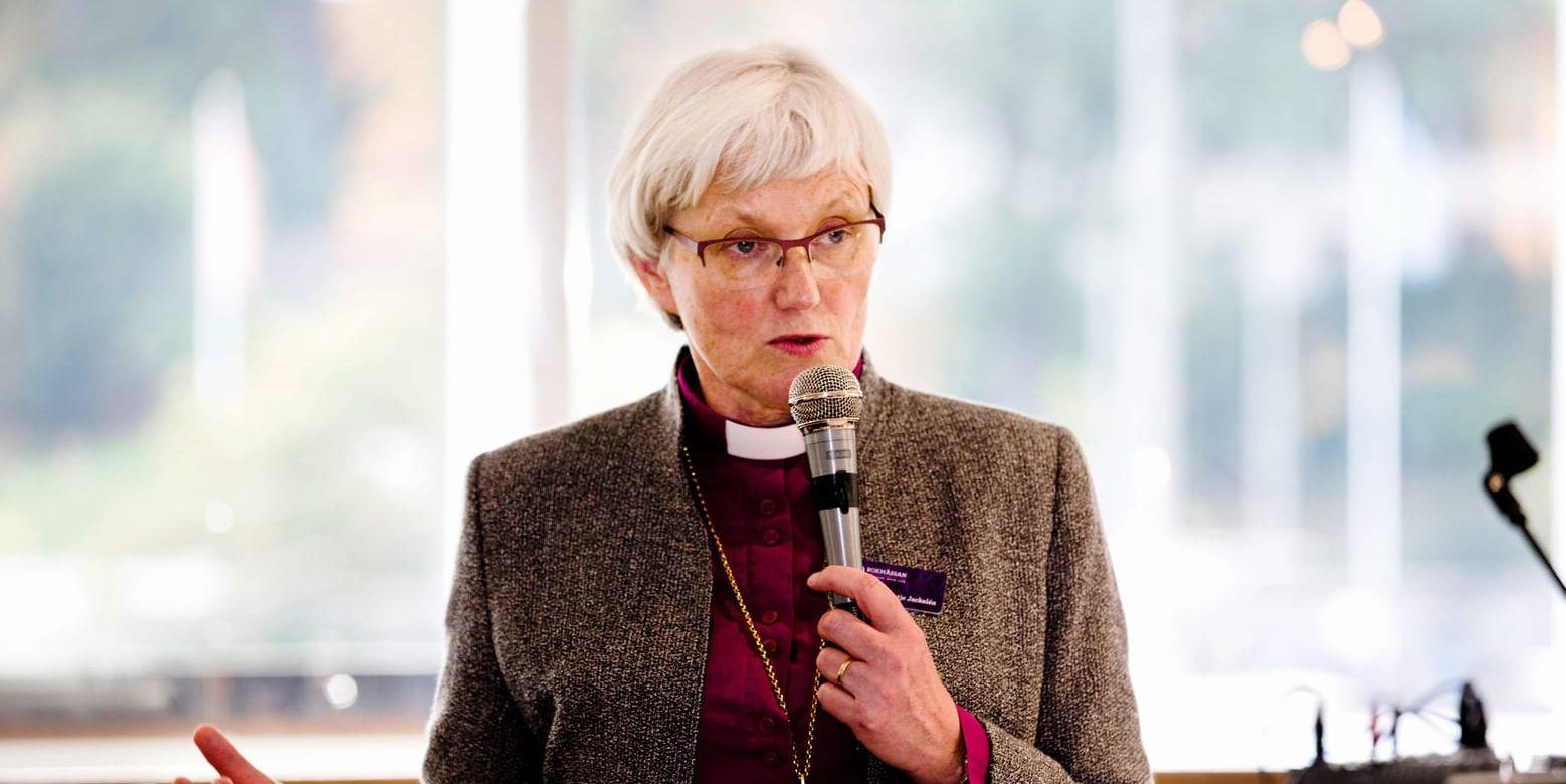 Ärkebiskop Antje Jackelén var på plats när temat för nästa års Bokmässa avslöjades. Bild: Tomas Ohlsson