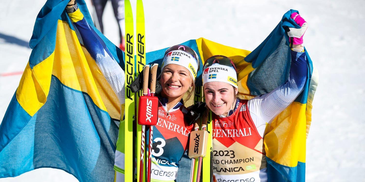 Ebba Andersson och Frida Karlsson fixade medalj nummer 10 och 11 för Sverige i skid-VM – nytt rekord. 
