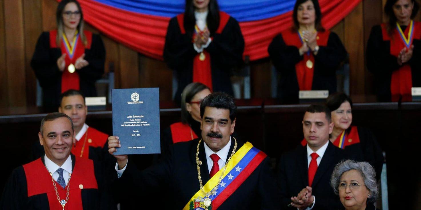 Venezuelas president Nicolás Maduro svors in för en ny mandatperiod i torsdags. Arkivbild.