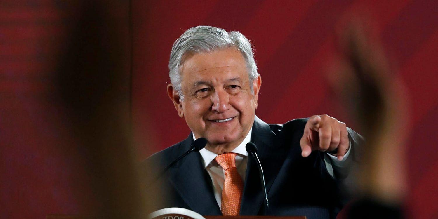 Mexikos president Andrés Manuel López Obrador på en presskonferens tidigare i april.