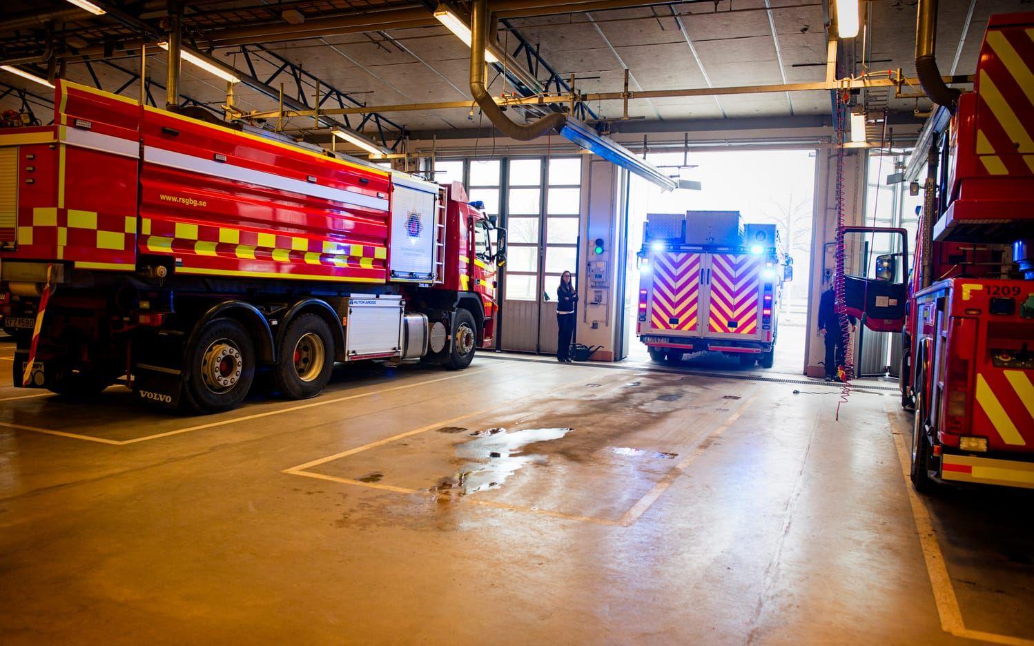 Under besöket gick brandlarmet och barnen fick se brandbilarna åka på en brand på Hisingen.