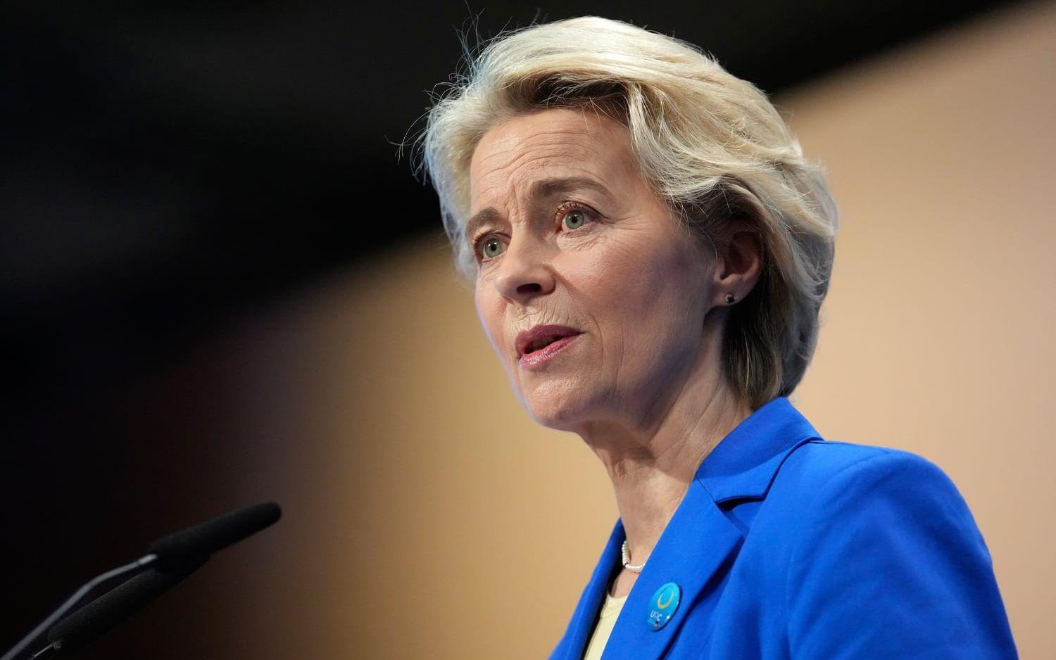 EU-kommissionens ordförande Ursula von der Leyen under ett tal i Berlin i somras. Hennes hopp om en jämställd kommission riskerar att grusas. Arkivfoto.