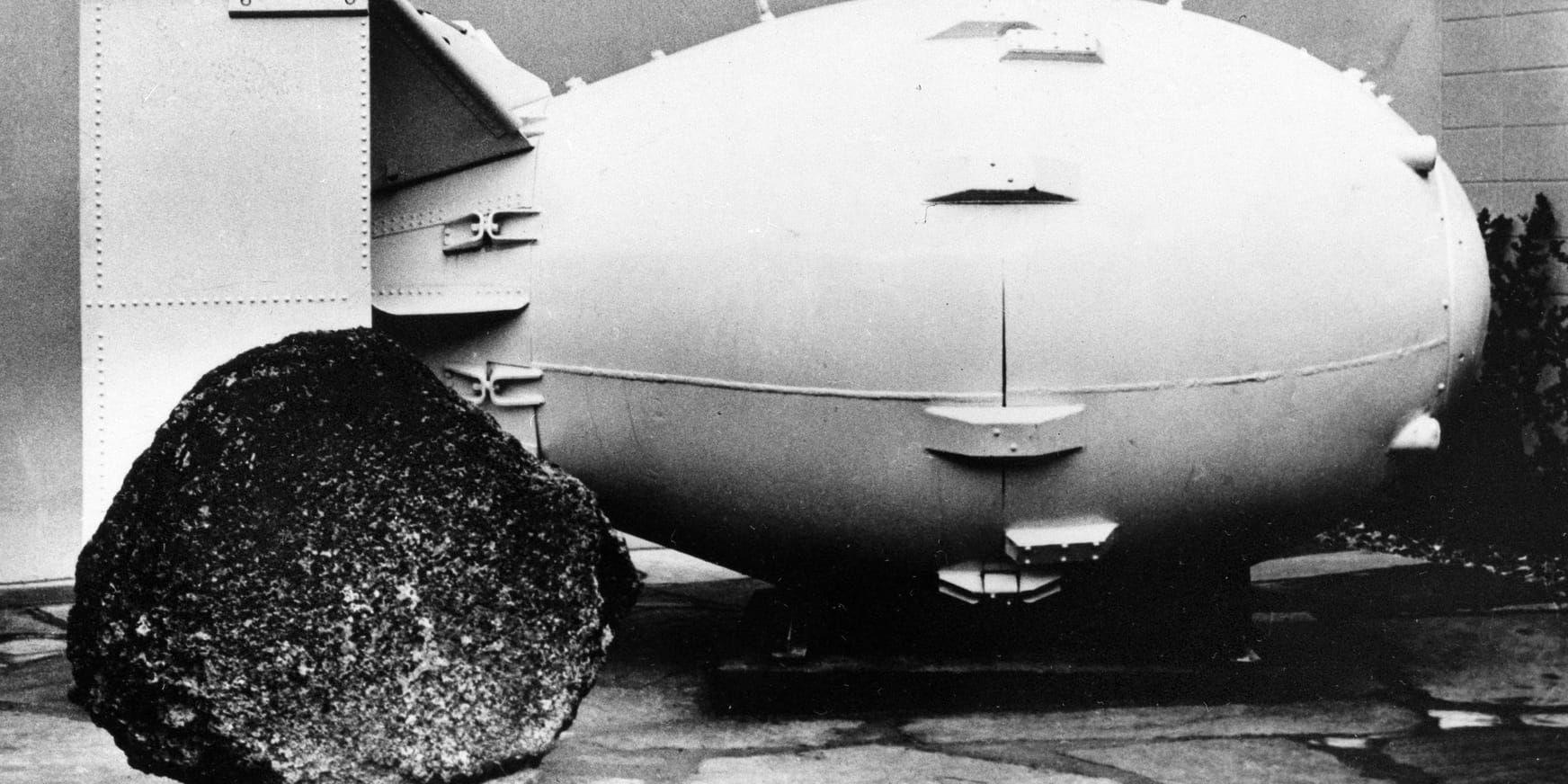 Bomb av typen Fat man, samma som fälldes över den japanska staden Nagasaki 1945 under slutskedet av Andra världskriget.