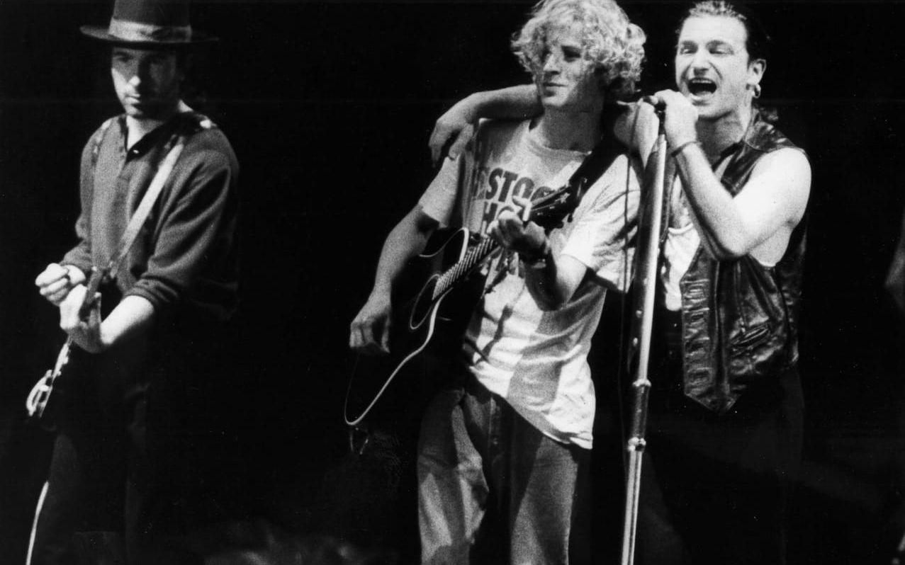 U2 på scen på Eriksberg i Göteborg 1987. BILD: Anders Hofgren