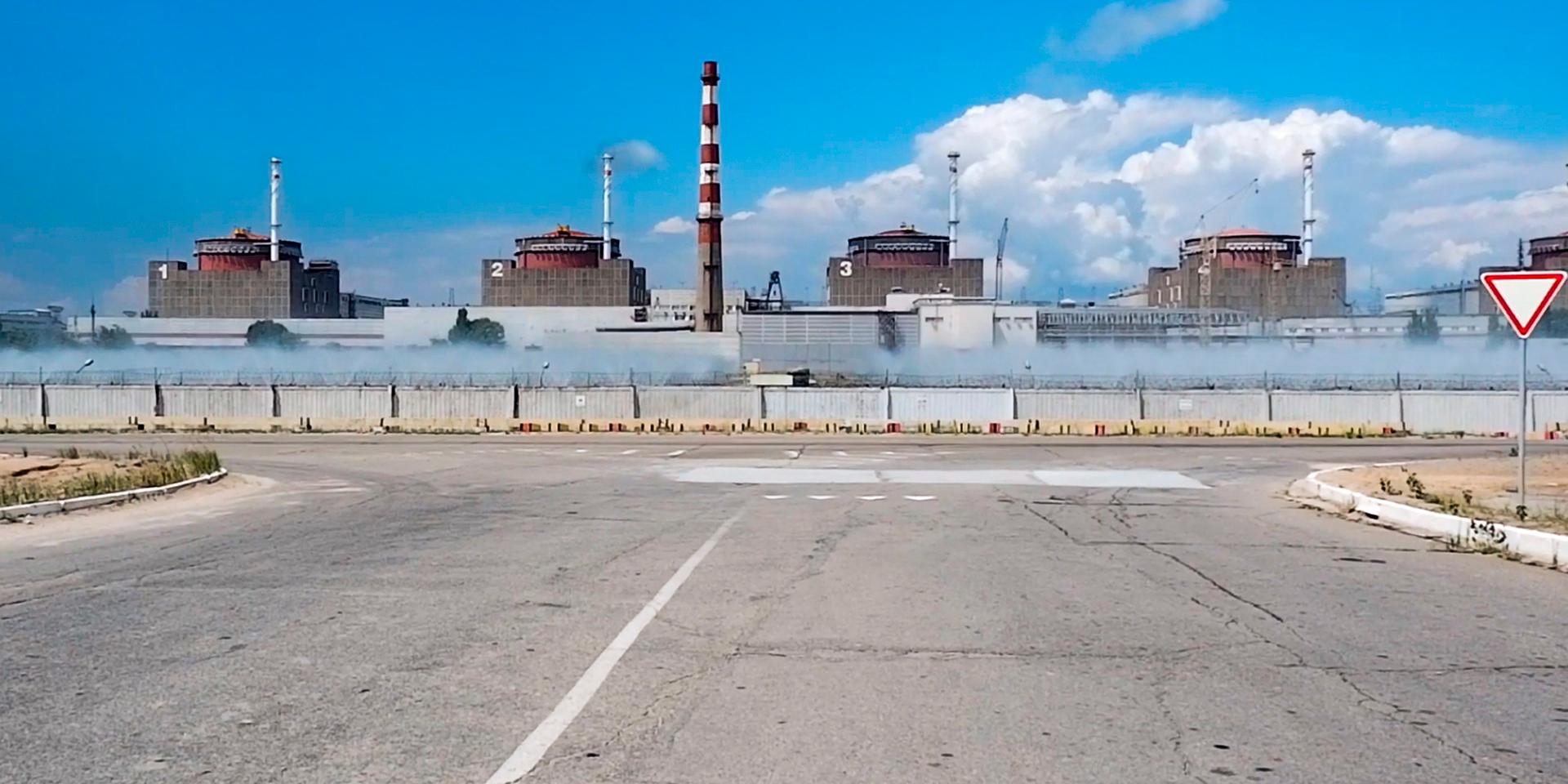 En propagandabild på kärnkraftverket Zaporizjzja från det ryska försvarsdepartementet.