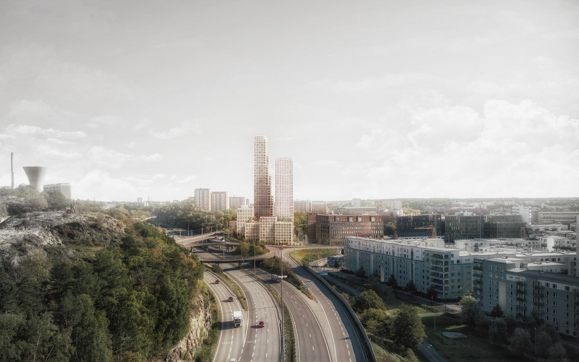 Projektet går under namnet Nacka Port och omfattar 33 700 kvadratmeter bostäder, kontor och handel. Dessutom planeras gym och festvåning högst upp i tornen, med utsikt över hela Stockholm.