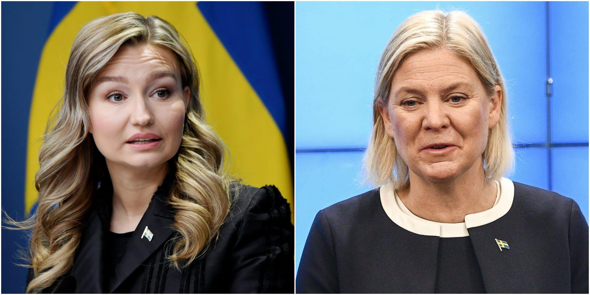 Ebba Busch och Magdalena Andersson möttes i SVT:s debatt tidigare i december.