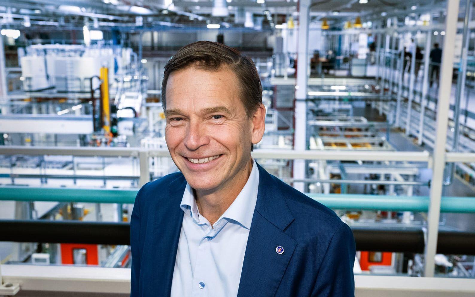 Rapport från Scaniaägaren Traton med Christian Levin som koncernchef. Arkivbild.