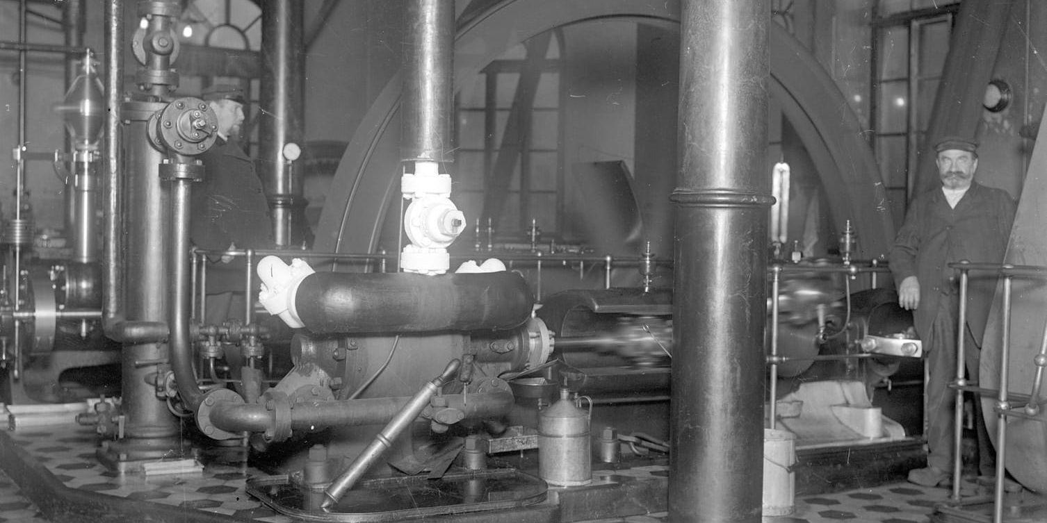 Frysanläggning i bryggeriet Kronan. Bilden togs i november 1917. 