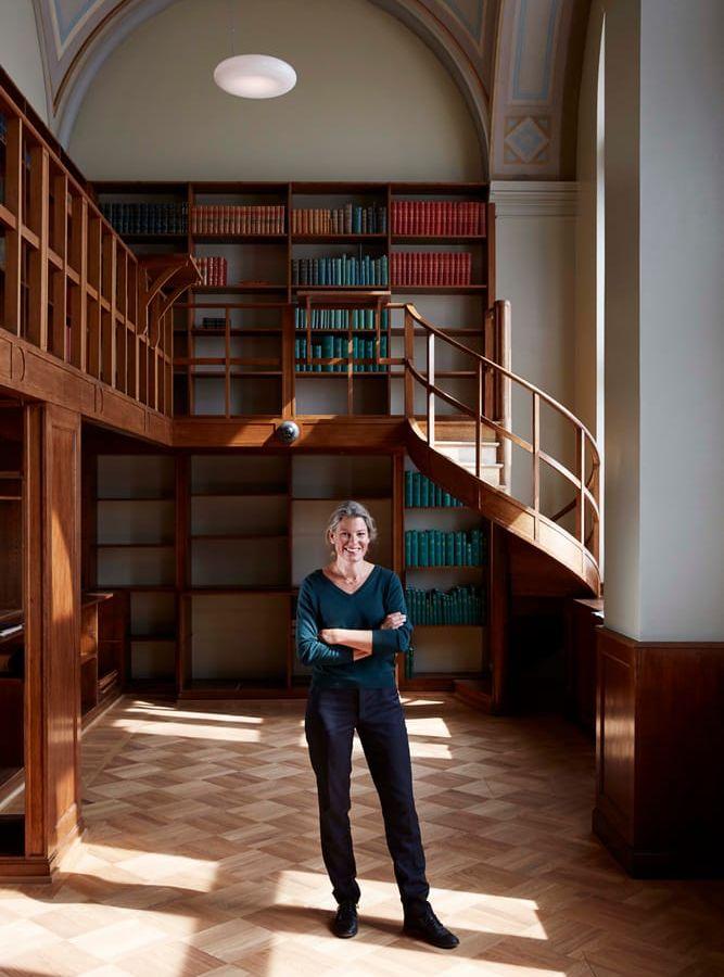 Emma Olbers i Gamla Biblioteket i Nationalmuseum i Stockholm.