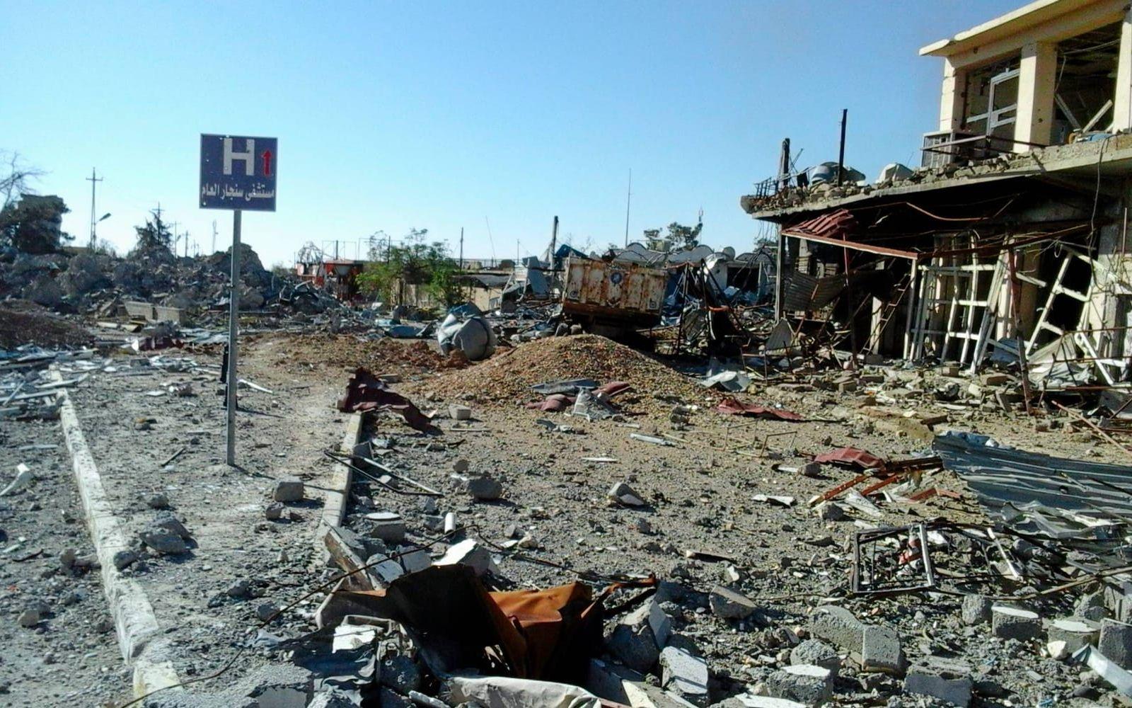 Ett sönderbombat Sinjar i Irak. Bild: Privat