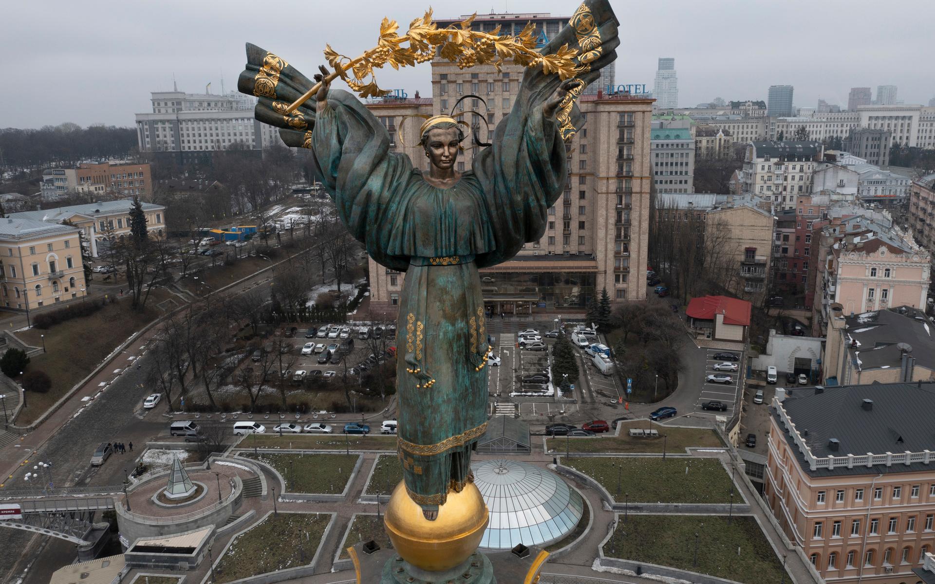Monumentet på Självständighetstorget i Kiev. 