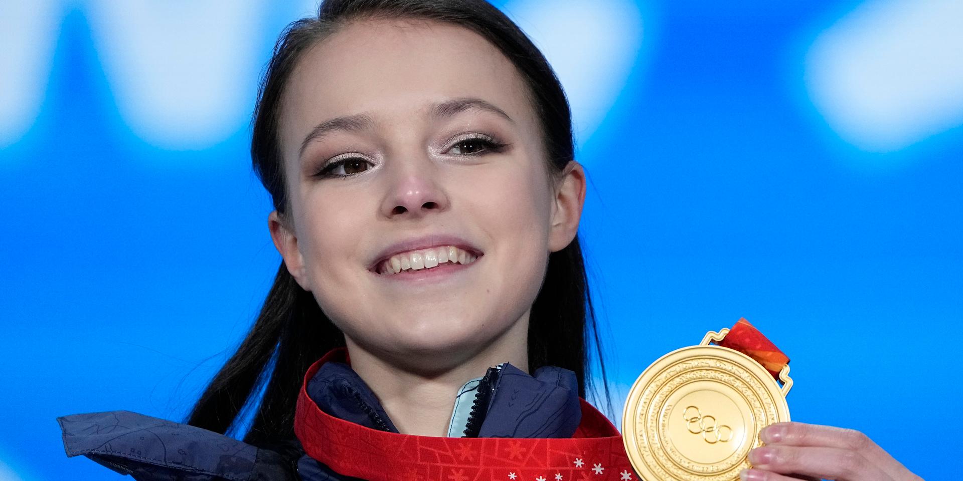 Ryska OS-mästaren i konståkning Anna Sjtjerbakova får inte längre tävla internationellt. Arkivbild.