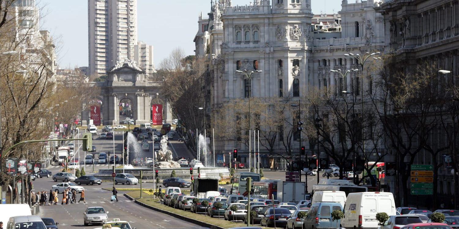 Madrid är en av de städer i Europa där halten av kvävedioxid är som allra högst. Arkivbild.