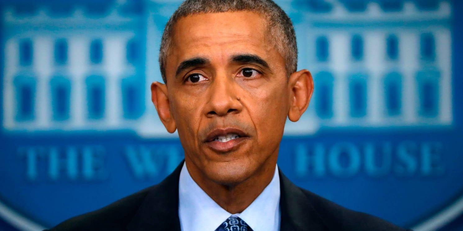 Barack Obama på sin sista presskonferens som president.