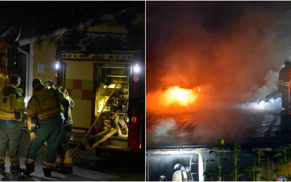 Räddningstjänsten i Trollhättan bekämpade under fredagskvällen en brand på en förskola i stadsdelen Sylte. Bild: Jonas Myrholm