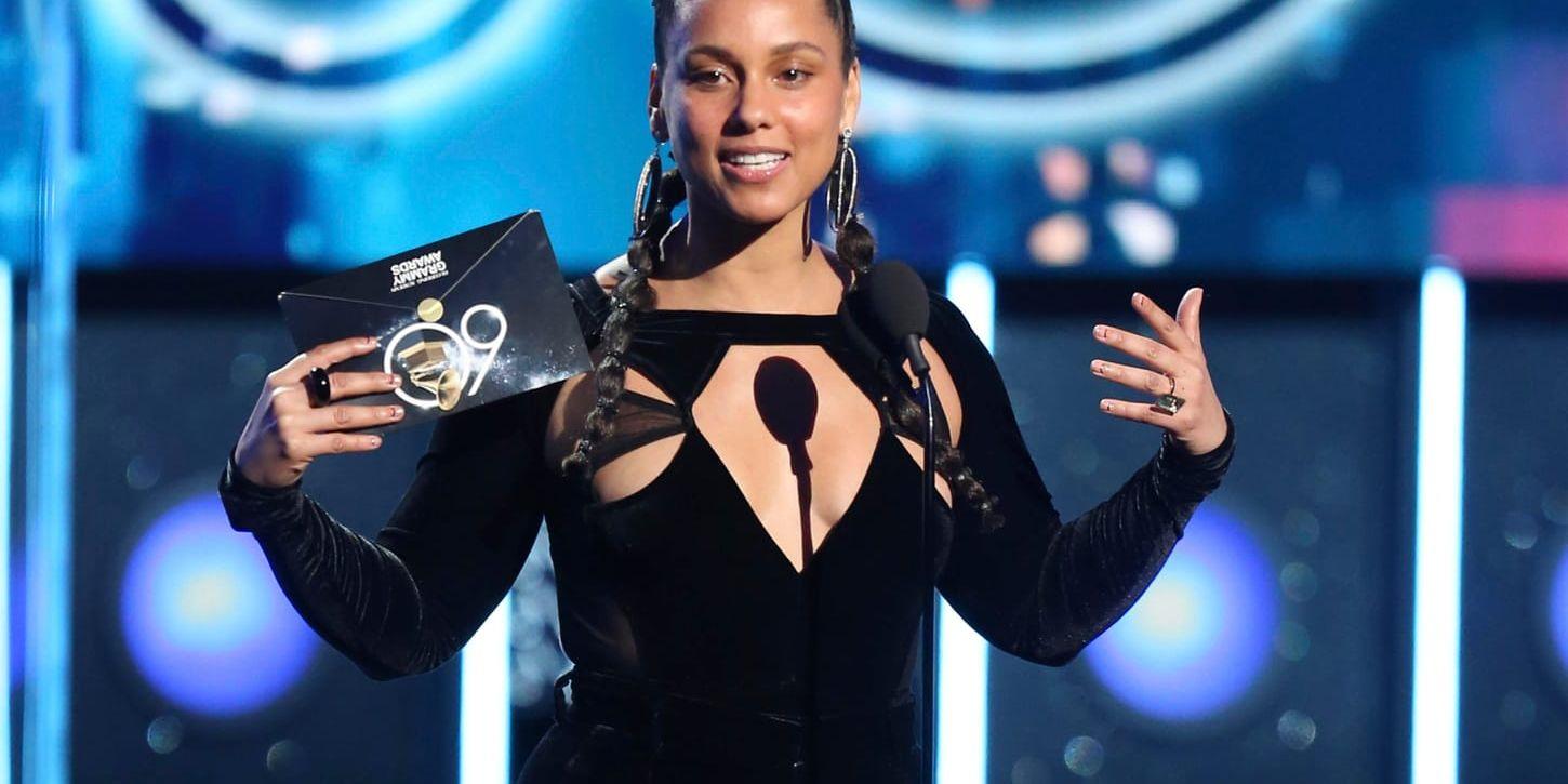 Förra året presenterade Alicia Keys namnen på de nominerade till årets album, i år är det hon själv som kommer att leda galan. Arkivbild.