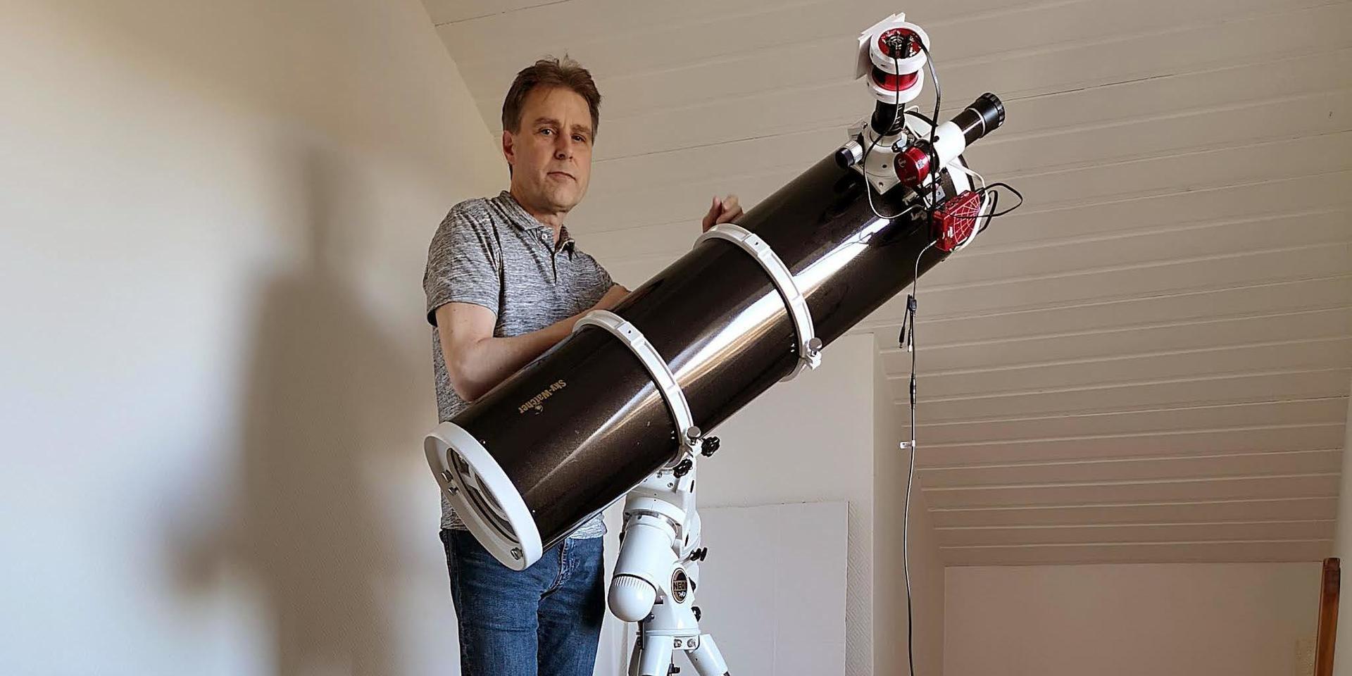 Stefan Bengtsson i Hallands astronomiska förening offrar utan tvekan några timmars nattsömn för ett få se meteorskuren.