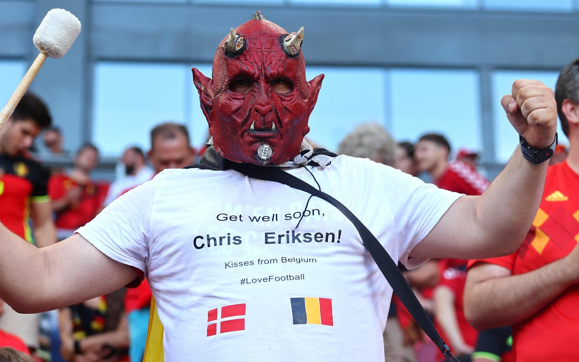 Även fansen från Belgien hyllade Eriksen. 