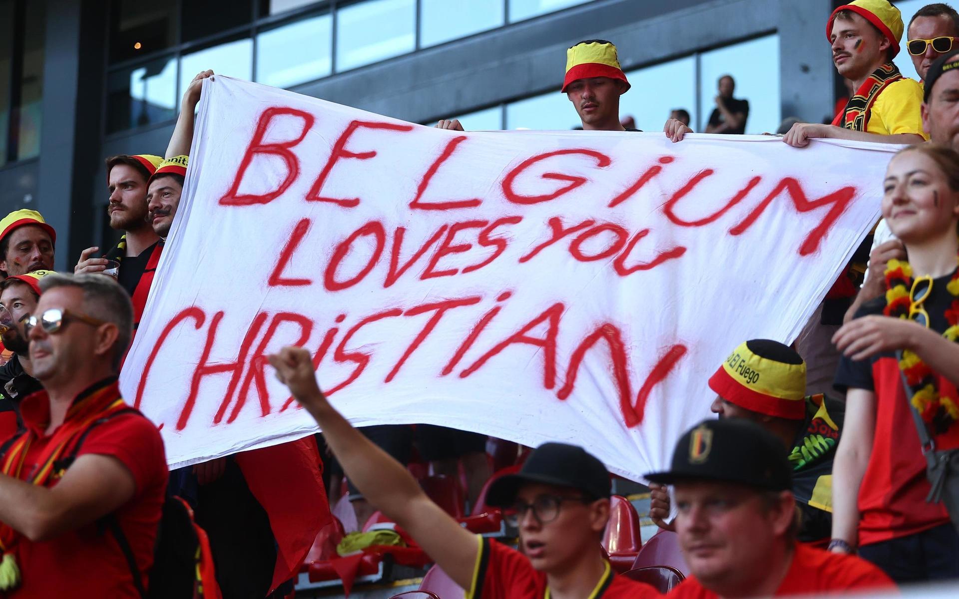 ”Belgien älskar Christian” stod det på ett lakan. 