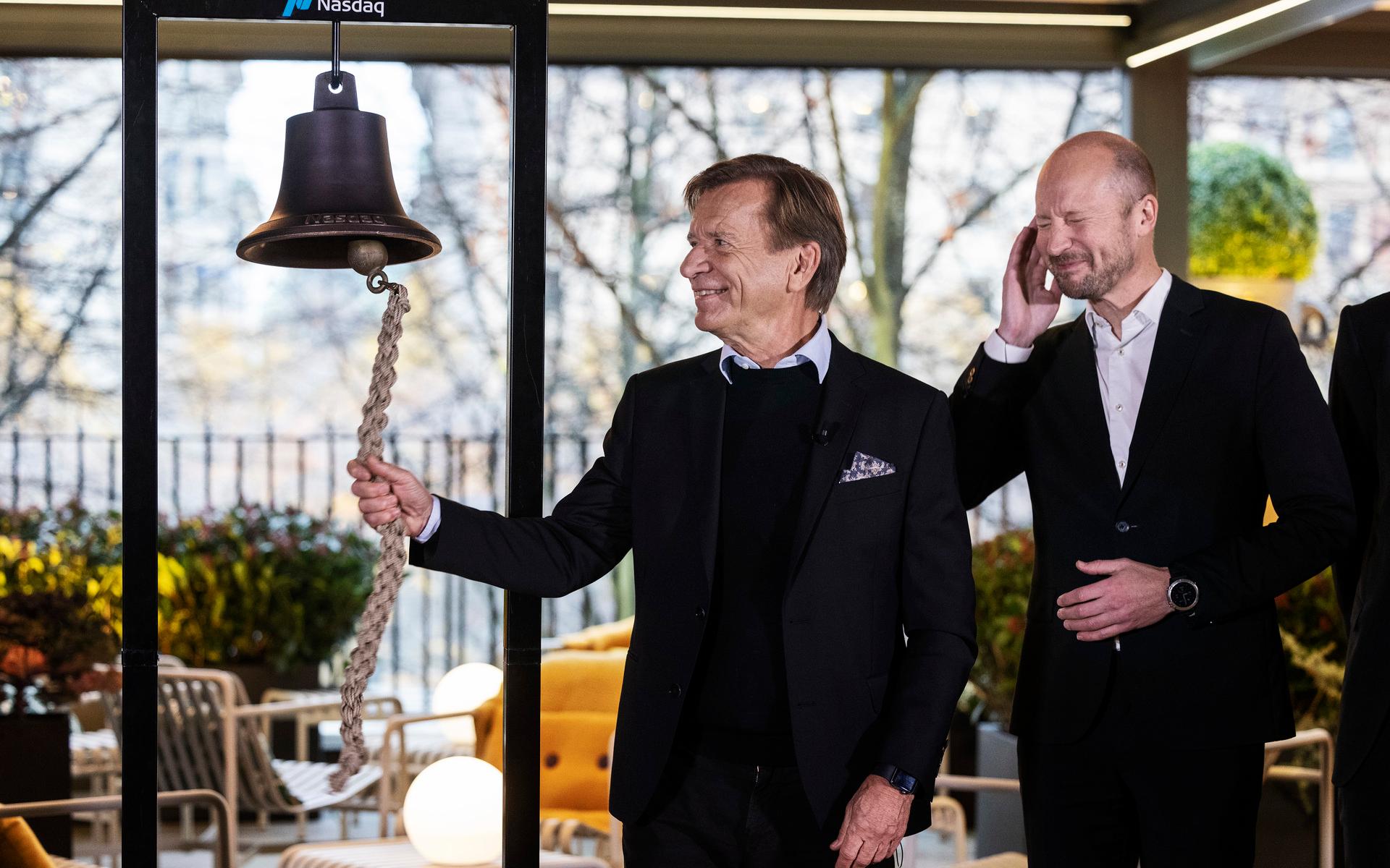 Så glad var Håkans Samuelsson vd på Volvo Cars när företaget introducerades på Stockholmsbörsen.