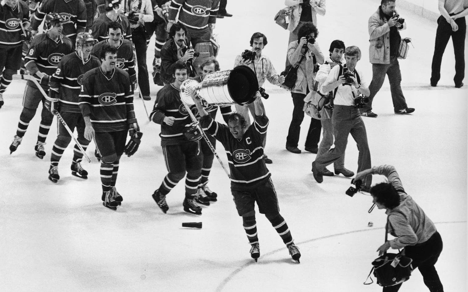 Plats 8: 1977-78 Montreal Canadiens. Stora delar av 70-talet tillhörde "Les Habitants". Med hjälp av ett otroligt försvar och legendariskt målvaktsspel kunde Montreal Canadiens, 1978, vinna sin tredje av fyra raka Stanley Cup-finaler. Laget, som coachades av legendaren Scotty Bowman, bestod av hela nio framtida Hall of Famers. Bild: TT