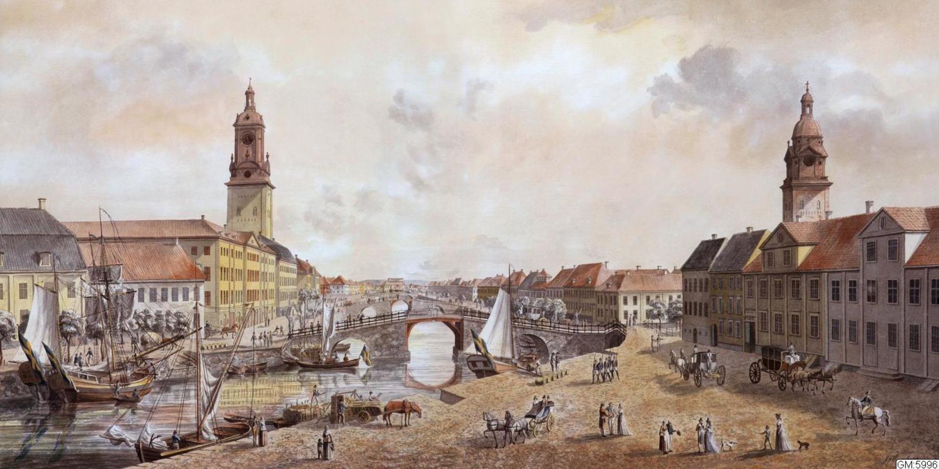 Weinbergs akvarell av Göteborg år 1793. 