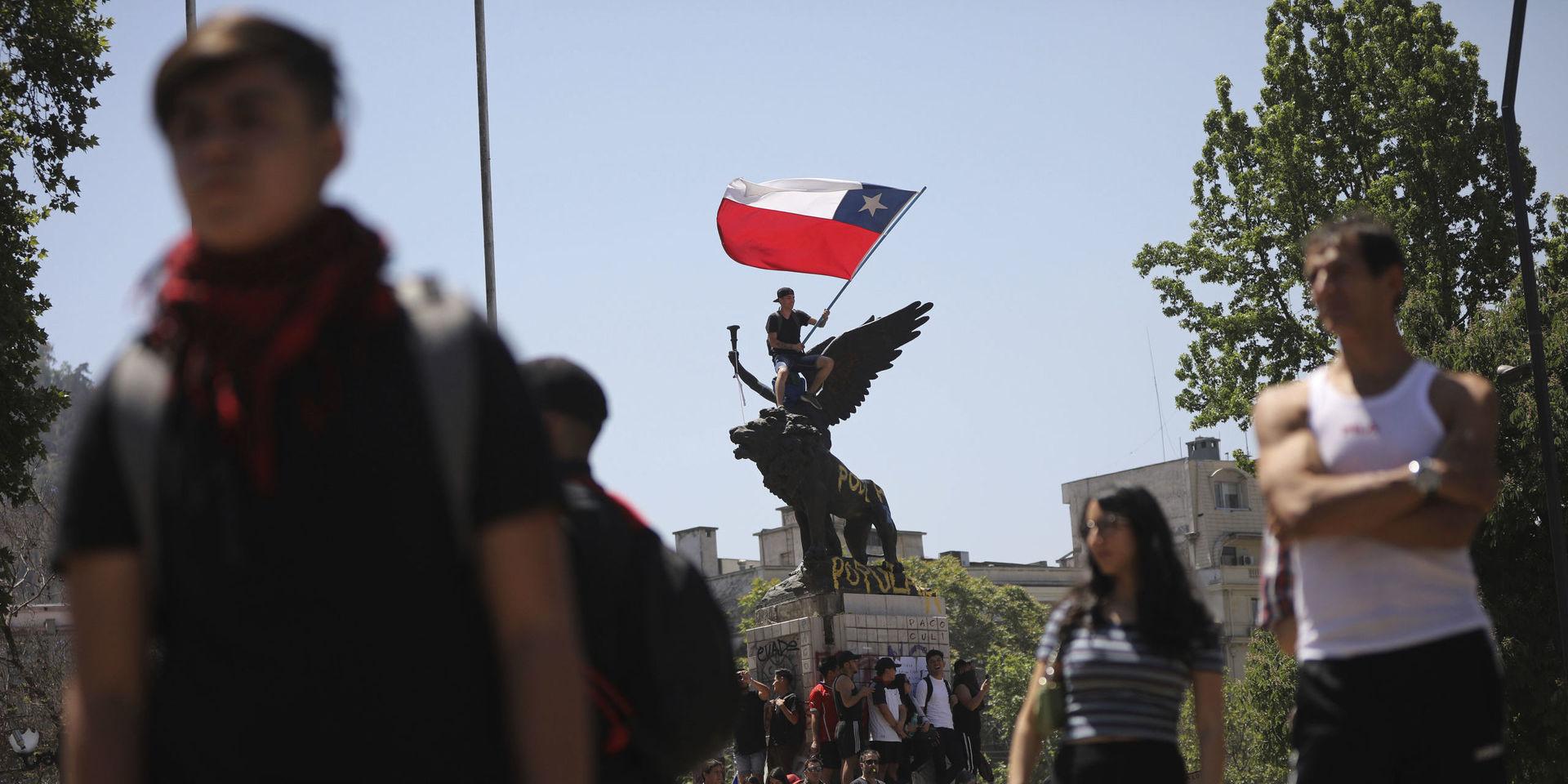 Demonstrationer i Santiago, Chile, torsdagen 24 oktober.