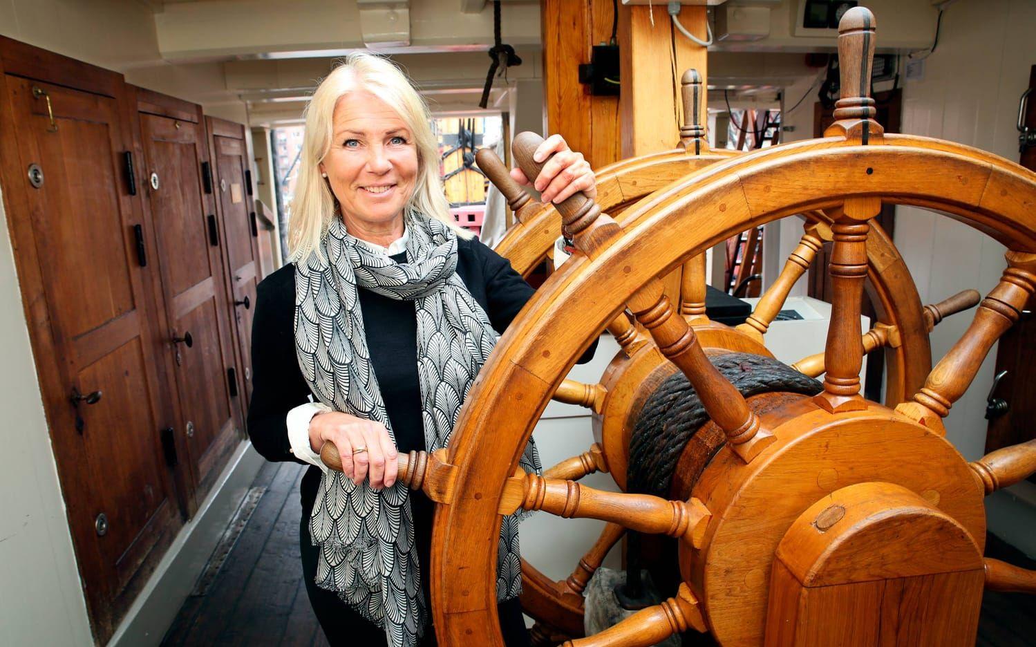 Chatrine Fritzell vill ge besökarna en inblick i framgångshistorien som gjorde Göteborg till en internationell handels- och sjöfartsstad. ´Bild: Elisabet Omsén