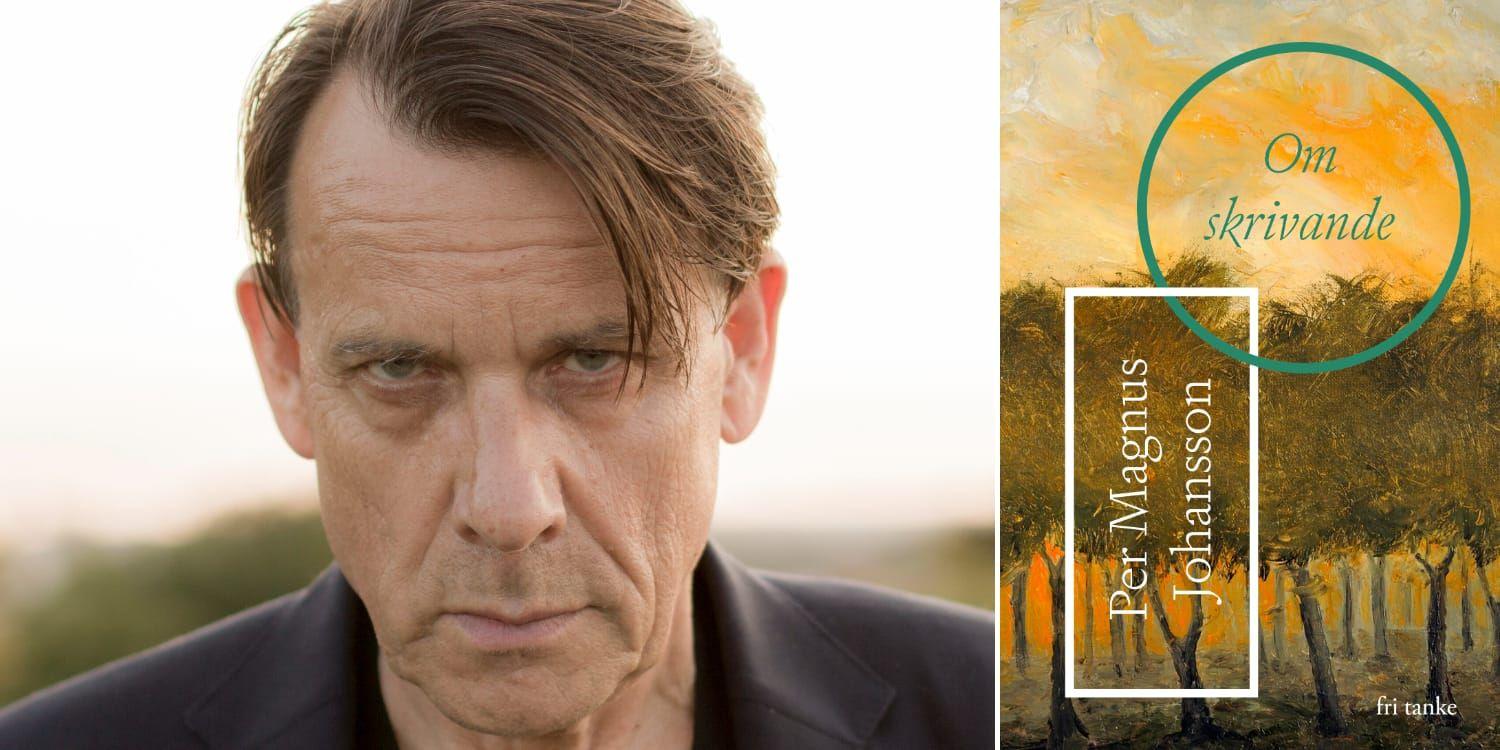 Närbild på författare och psykoanalytiker Per Magnus Johansson som tittar under lugg. 