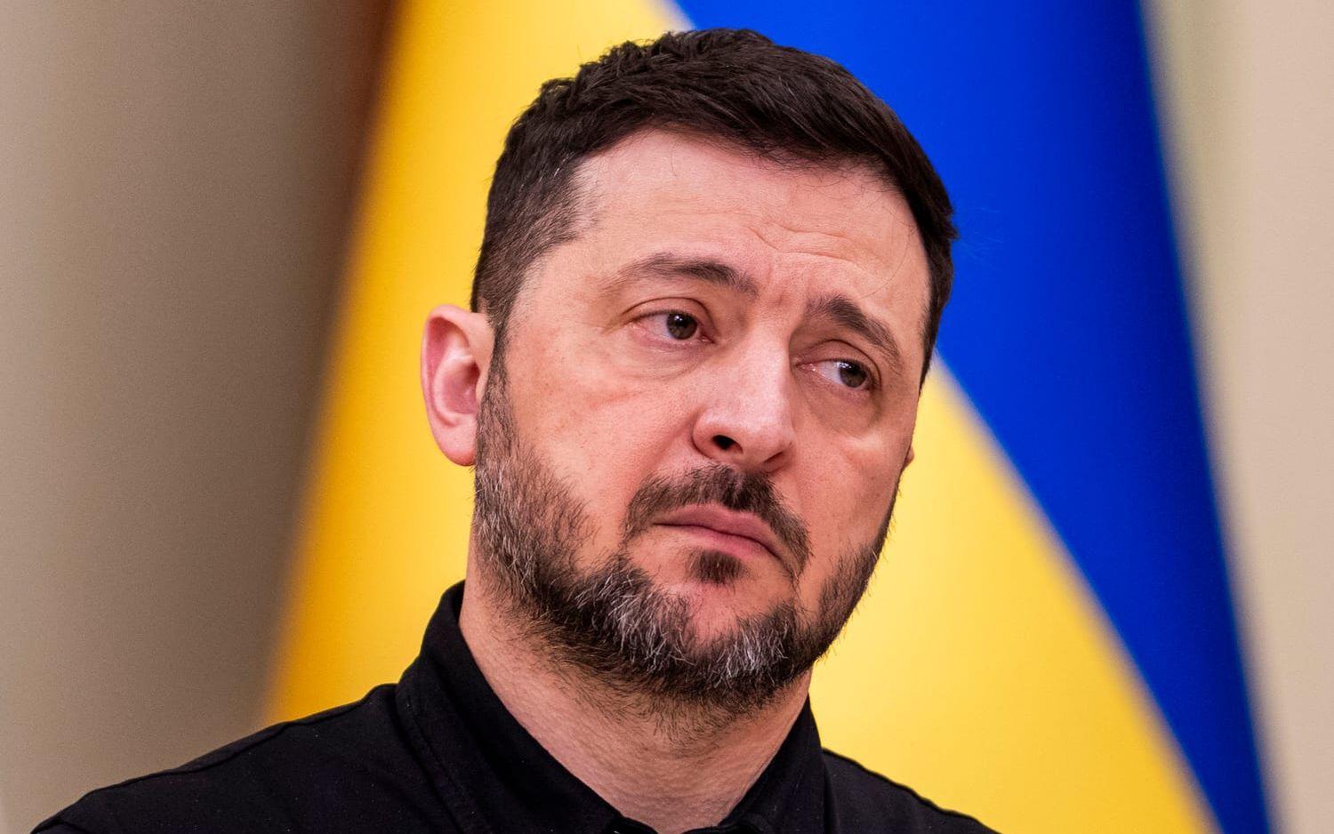 Ukrainas president Volodymyr Zelenskyj i Kiev i februari.