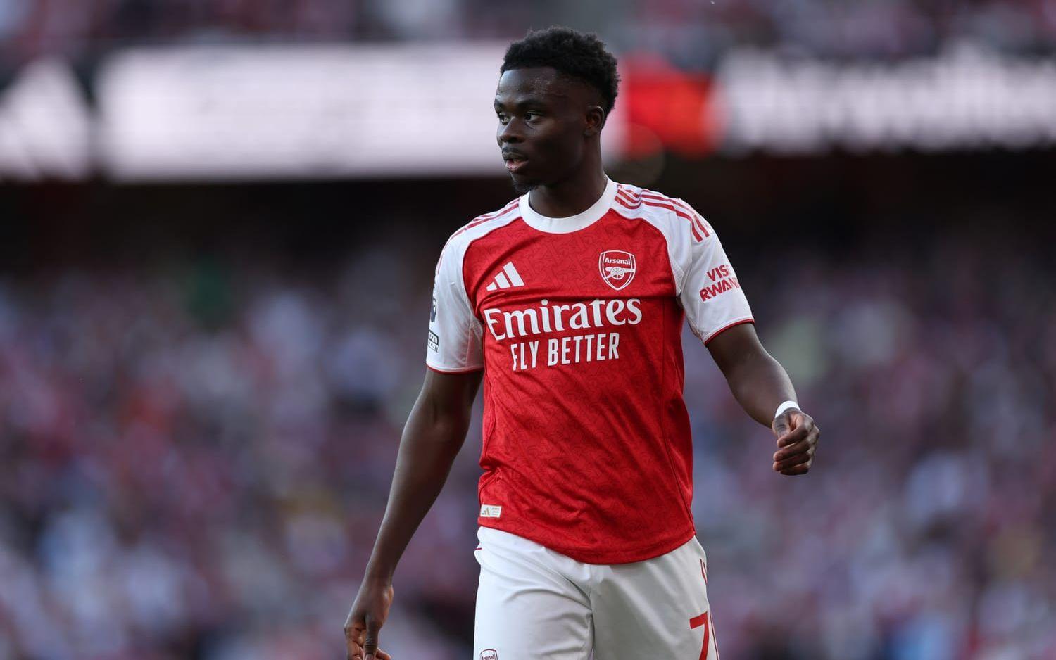 Bukayo Saka, egen produkt som spelat för Arsenal sedan han var sju år.