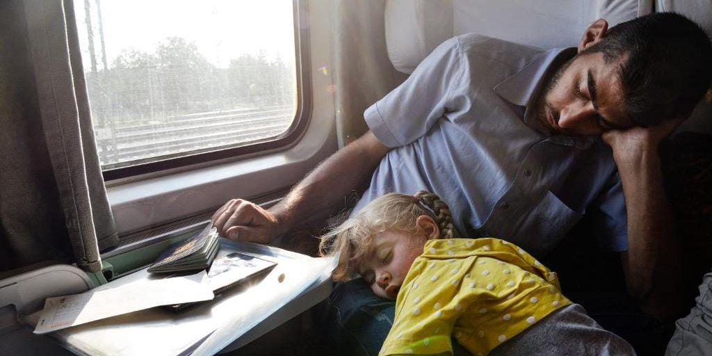 Treåriga Lilas har somnat i pappa Mohannad Malilis knä, ombord på ett tåg från Serbiens huvudstad Belgrad. Det varma sommarvädret har bidragit till att göra flykten från Syrien jobbigare, i tågkupén är luften tung att andas.