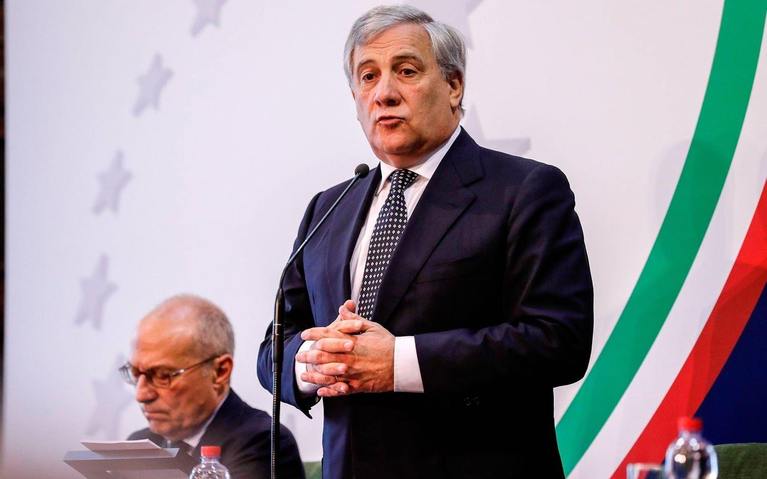 Den italienska juristen Antonioa Tajani har varit Europaparlamentets talman sedan januari i år. Han kommer därför vara en av dem som signerar dokumentet om den sociala pelaren på fredag eftermiddag. Bild: Giuseppe Lami/ANSA via AP