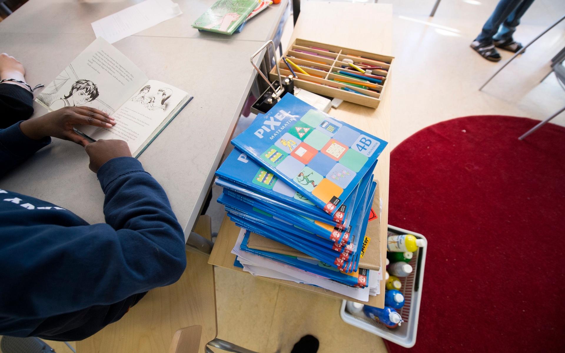 Den tryckta läroboken har ett särskilt värde som läromedel, enligt utredaren Gustav Fridolin. Arkivbild.