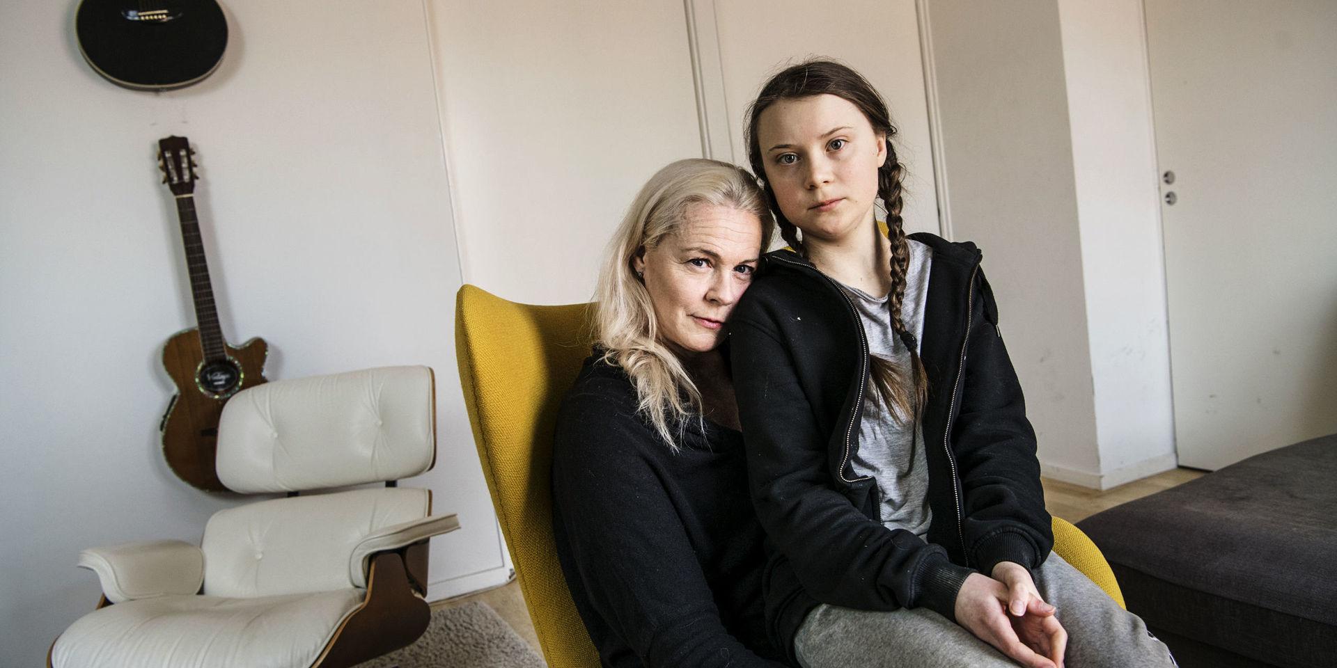 En familjeangelägenhet. Malena Ernman och dottern Greta Thunberg 15 år, som även hon blivit berömd för sin kamp för klimatet.