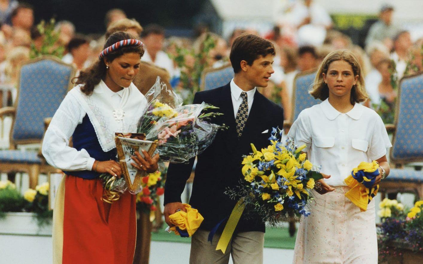 1995; 16 år: Syskonen samlade under firandet av Victoria födelsedag. Foto: Stella