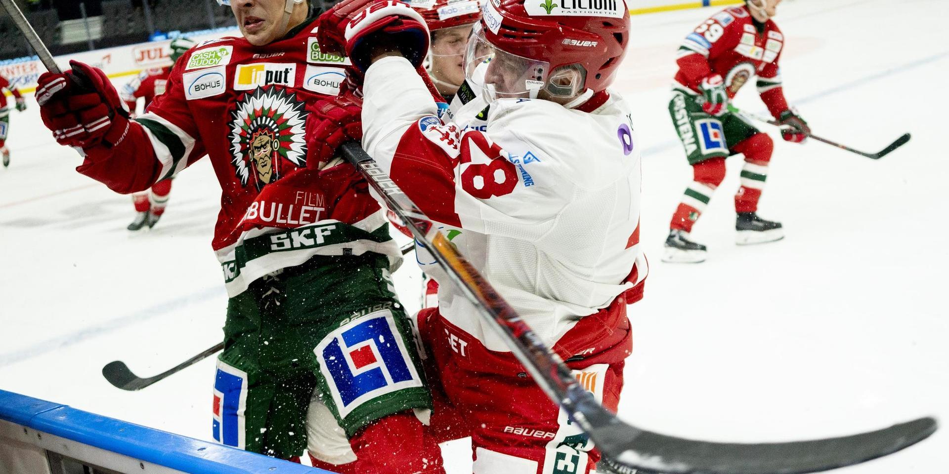Jonatan Lundin Andersson i en duell under en tidigare sejour i Frölunda 2018.