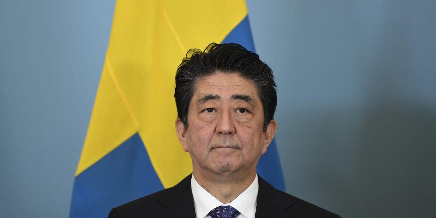 Japans premiärminister Shinzo Abe på besök i Stockholm. Arkivbild.