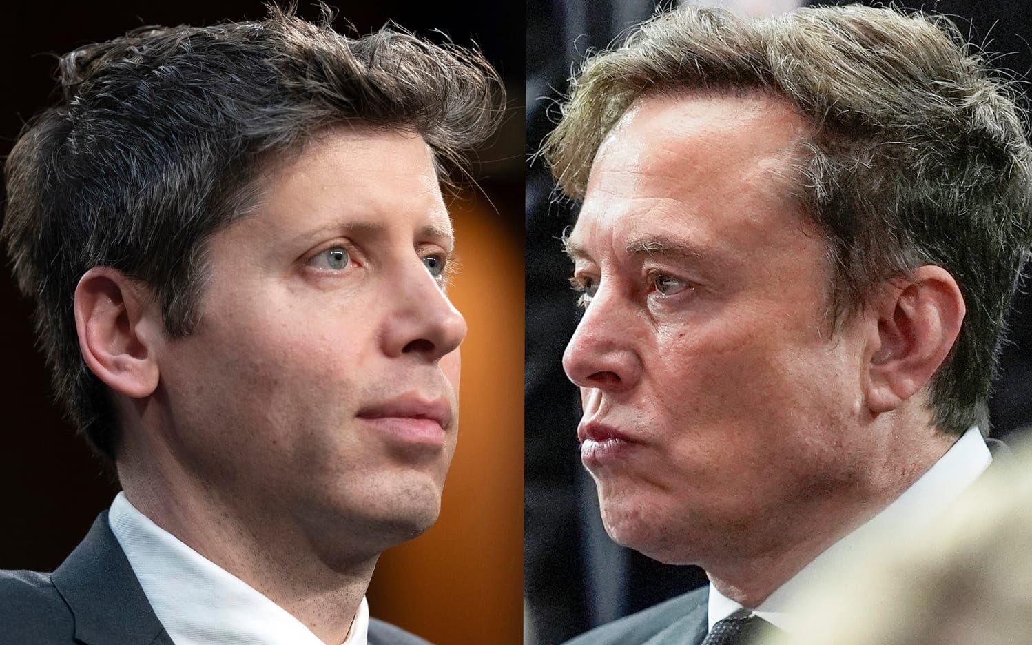 Open AI:s Sam Altman och Elon Musk, världens rikaste man. Bilden är ett montage.