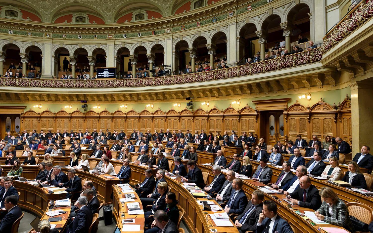 Det schweiziska federala parlamentet i Bern. Arkivbild.