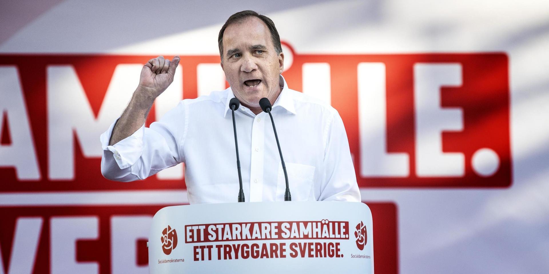 Statsminister Stefan Löfven håller tal i Almedalen 2018