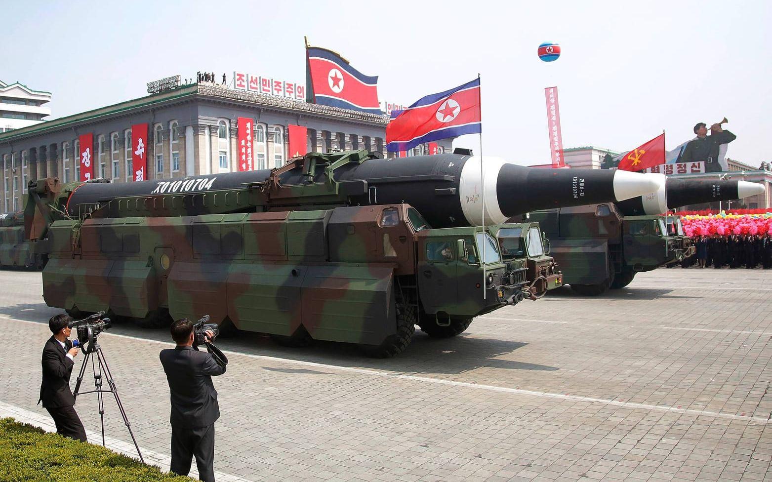 Nordkorea har bland att passat på att stoltsera med sin vapenarsenal. Bild: TT