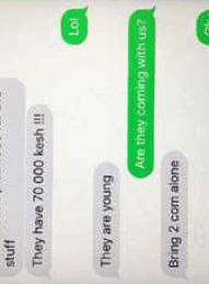 Den en kvinnan skickade ett sms där det stod att männen hade 70 000 krnor i kontanter. Bild: Polisen