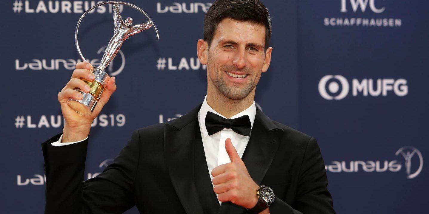 Novak Djokovic under galan i Monaco.