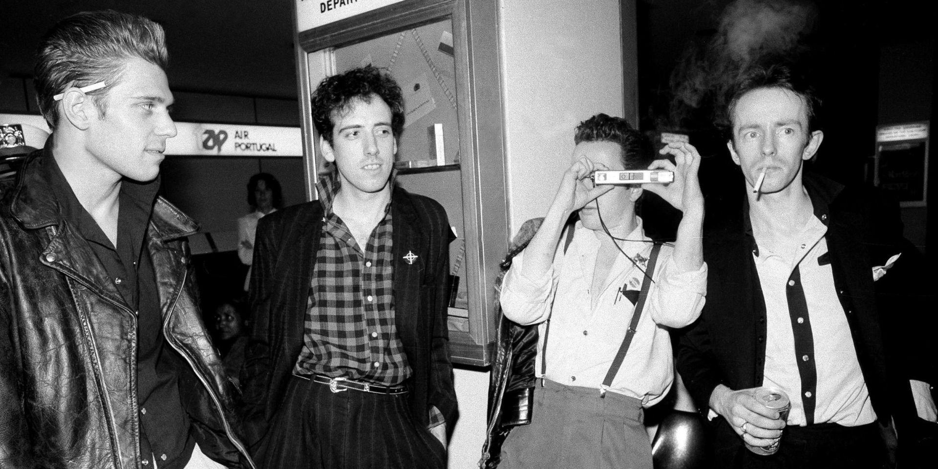 Medlemmarna ur the Clash år 1983, från vänster Paul Simonon, Mick Jones, Joe Strummer och Terry Chimes.