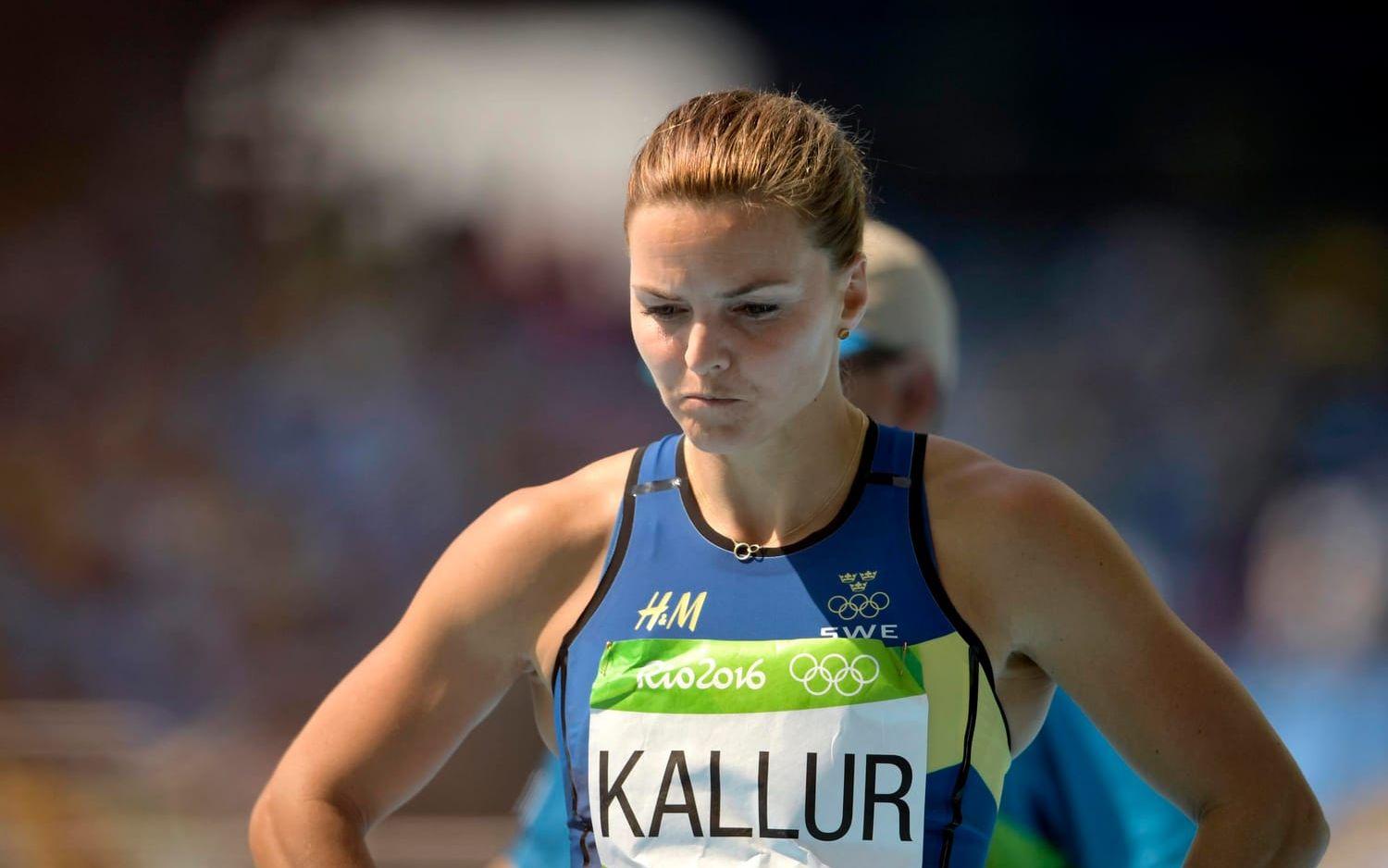 Susanna Kallur deppar efter kvalet på 100 meter häck den 16 augusti 2016 under OS i Rio de Janeiro. Bild: Joel Marklund, Bildbyrån