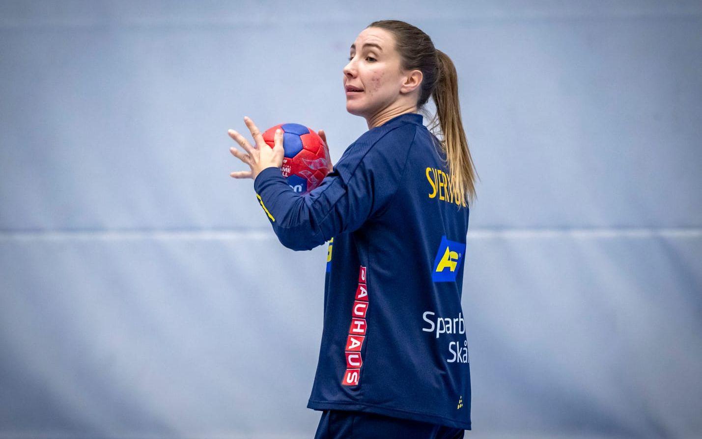 Anna Lagerquist är inskriven i Sveriges spelartrupp till matchen mot Brasilien efter att hon tidigare kämpat med en fotskada. Arkivbild.